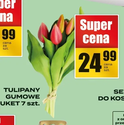 Tulipany gumowe bukiet 7 szt. promocja w Supeco