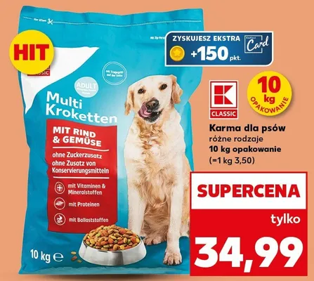 Karma dla psów różne rodzaje 10 kg opakowanie promocja w Kaufland
