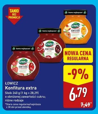 Konfitura extra z wiśni Łowicz promocja w Aldi