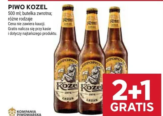 Piwo Kozel promocja w Stokrotka