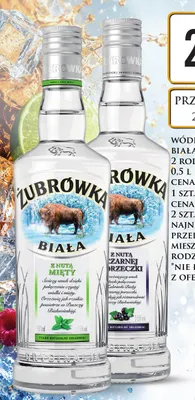 Wódka Żubrówka Biała z nutą mięty promocja w Dino