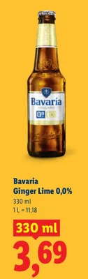 Piwo bezalkoholowe Bavaria Ginger Lime 0,0% promocja w Lidl