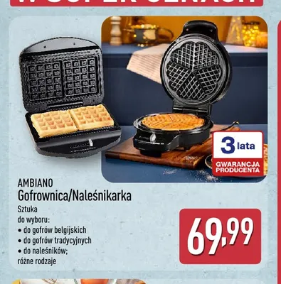 Gofrownica do gofrów belgijskich Ambiano promocja w Aldi
