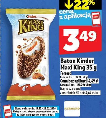 Baton Kinder Maxi King promocja w TOPAZ