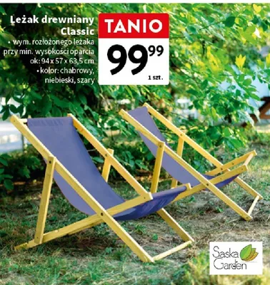 Leżak drewniany Classic promocja w Intermarche