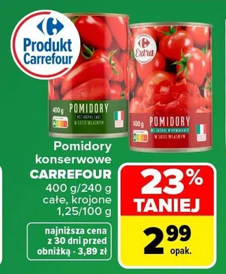 Pomidory konserwowe Carrefour promocja w Carrefour