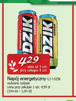 Napój energetyczny Dzik Energy Classic promocja w CEZAR Delikatesy
