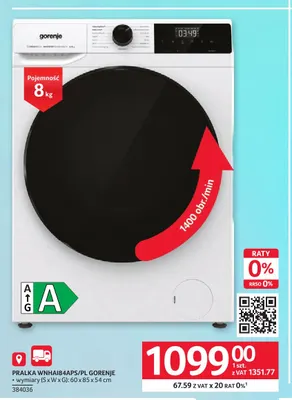 Pralka WNHAI84APS/PL Gorenje promocja w Selgros