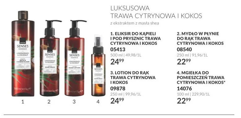 Lotion do rąk trawa cytrynowa i kokos Avon promocja w AVON