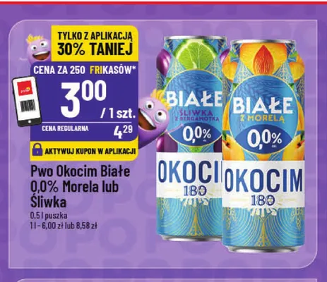 Piwo bezalkoholowe Okocim Białe Morela promocja w POLOmarket