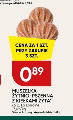 Bułka muszelka żytnio-pszenna z kiełkami żyta La Lorraine promocja w Chata Polska