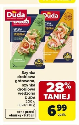 Szynka drobiowa Duda promocja w Carrefour Market