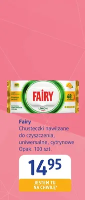 Chusteczki nawilżane do czyszczenia uniwersalne cytrynowe Fairy promocja w Drogerie DM