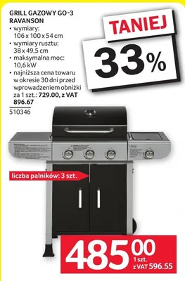 Grill gazowy GO-3 Ravanson promocja w Selgros