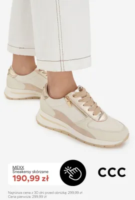 Sneakersy skórzane Mexx promocja w CCC