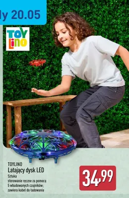 Latający dysk LED TOYLINO promocja w Aldi