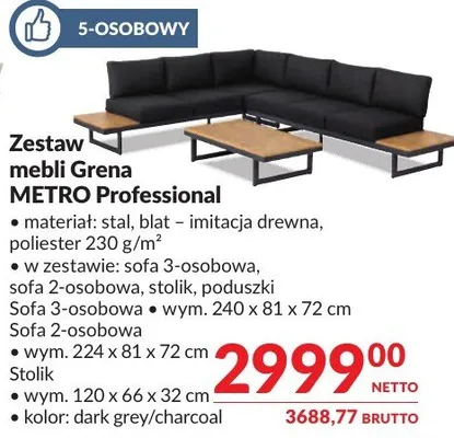Zestaw mebli Crena METRO Professional promocja w Makro