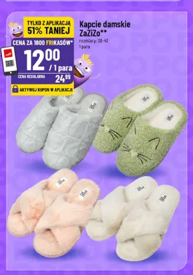 Kapcie damskie ZaZiZo promocja w POLOmarket