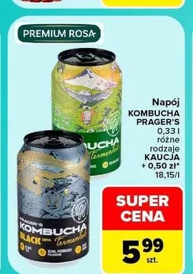 Napój kombucha Prager's promocja w Carrefour