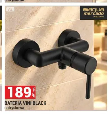 Bateria natryskowa Vini Black Aqua Mercado promocja w Merkury Market