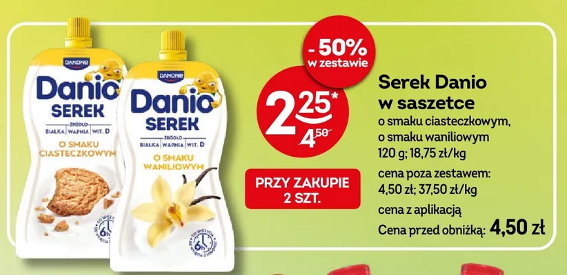 Serek Danio w saszetce o smaku waniliowym promocja w Żabka