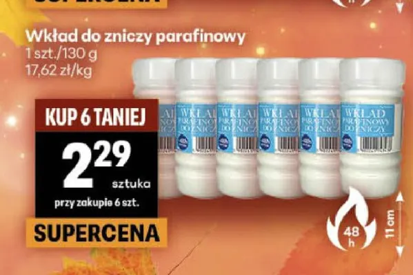 Wkład do zniczy parafinowy promocja w Delikatesy Centrum