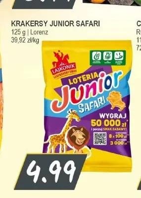 Krakersy Junior Safari Lajkonik promocja w Słoneczko