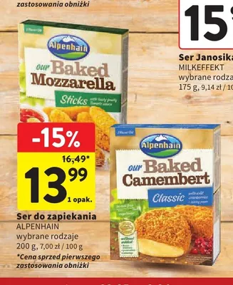 Ser do zapiekania ALPENHAIN Baked Mozzarella Sticks promocja w Intermarche