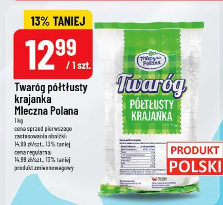 Twaróg półtłusty krajanka promocja w POLOmarket