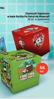Chusteczki higieniczne w boxie Kartika Minecraft promocja w Dealz