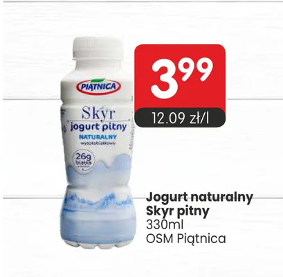 Jogurt naturalny Skyr pitny Piątnica promocja w Market Point