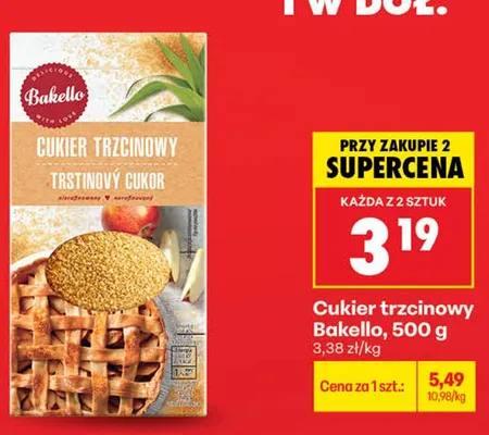 Cukier trzcinowy nierafinowany Bakello promocja w Biedronka