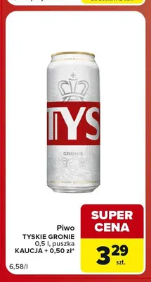 Piwo Tyskie Gronie promocja w Carrefour Market