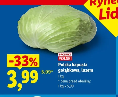 Kapusta gołąbkowa polska luzem Rynek Lidla promocja w Lidl