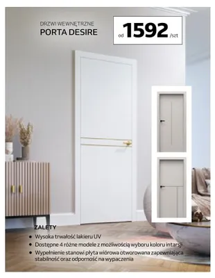 Drzwi wewnętrzne Porta Desire promocja w Komfort