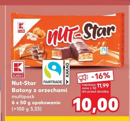 Batony z orzechami Nut-Star 6-pak 50g promocja w Kaufland