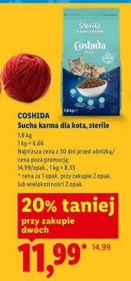 Sucha karma dla kota, sterile promocja w Lidl