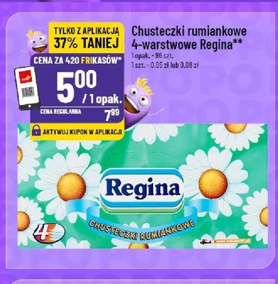 Chusteczki rumiankowe 4-warstwowe Regina promocja w POLOmarket