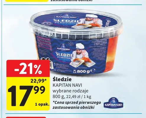 Śledzie Kapitan Navi promocja w Intermarche