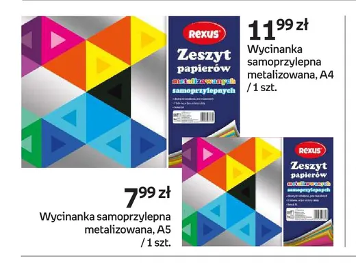 Wycinanka samoprzylepna metalizowana A4 Rexus promocja w Empik