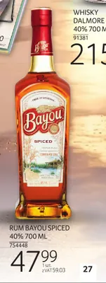 Rum Bayou Spiced 40% promocja w Selgros