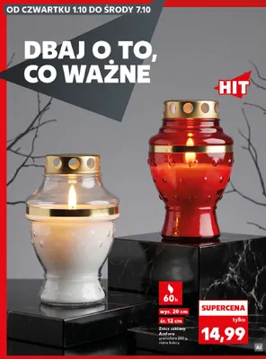 Znicz szklany Amfora promocja w Kaufland