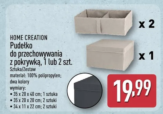 Pudełko do przechowywania z pokrywką, 1 lub 2 szt. promocja w Aldi