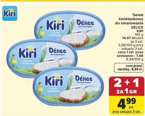 Serek śmietankowy do smarowania Délice Kiri promocja w Carrefour Market