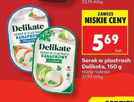 Serek w plastrach Delikate klasyczny promocja w Biedronka