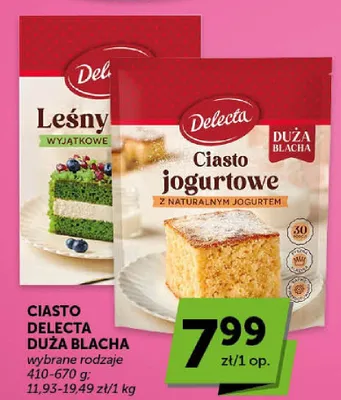 Ciasto jogurtowe Delecta Duża Blacha promocja w Groszek