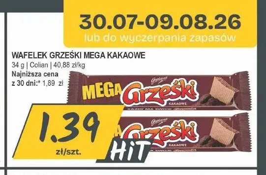 Wafelek Grześki Mega Kakaowe promocja w Słoneczko