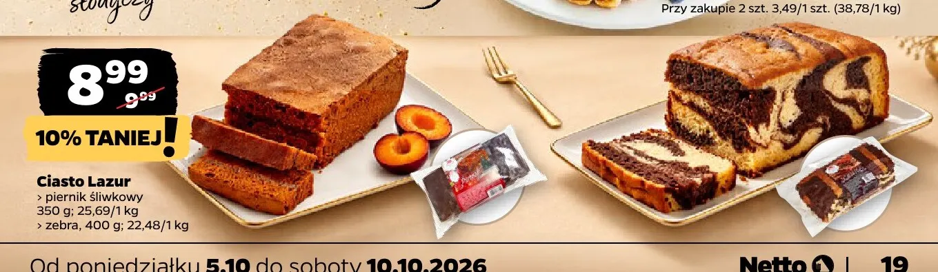 Ciasto Lazur piernik śliwkowy promocja w Netto