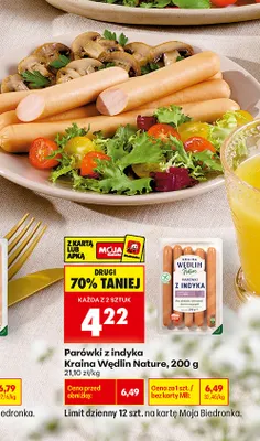 Parówki z indyka Kraina Wędlin Nature promocja w Biedronka