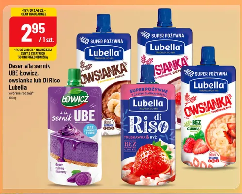 Deser ryżowo-owocowy Łowicz à la sernik UBE promocja w POLOmarket